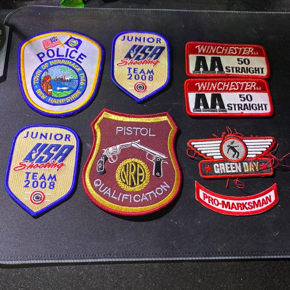 Eight patches and the pin